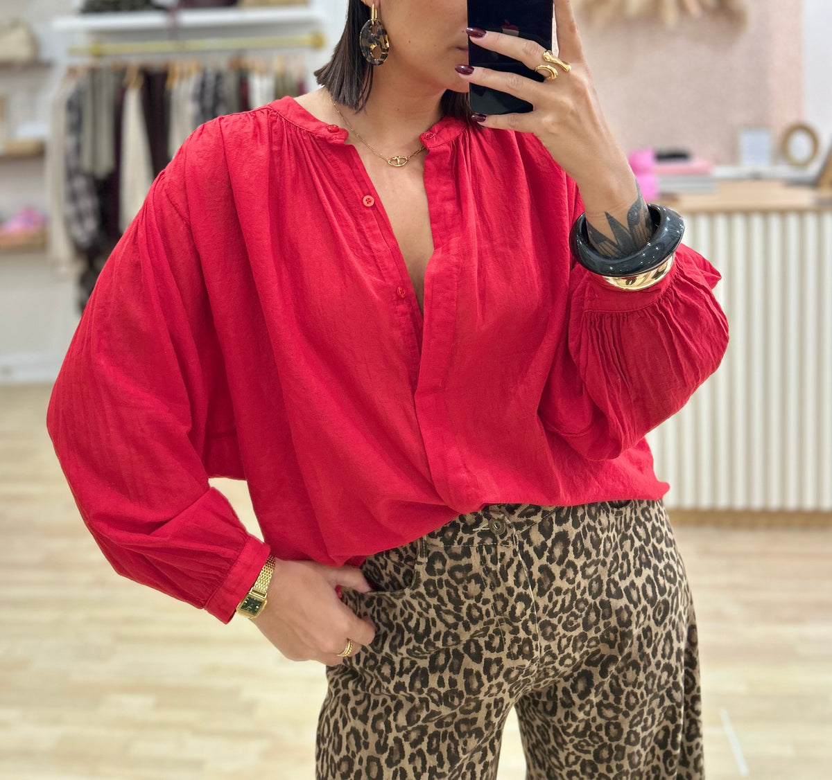 Blouse rouge GORGIA