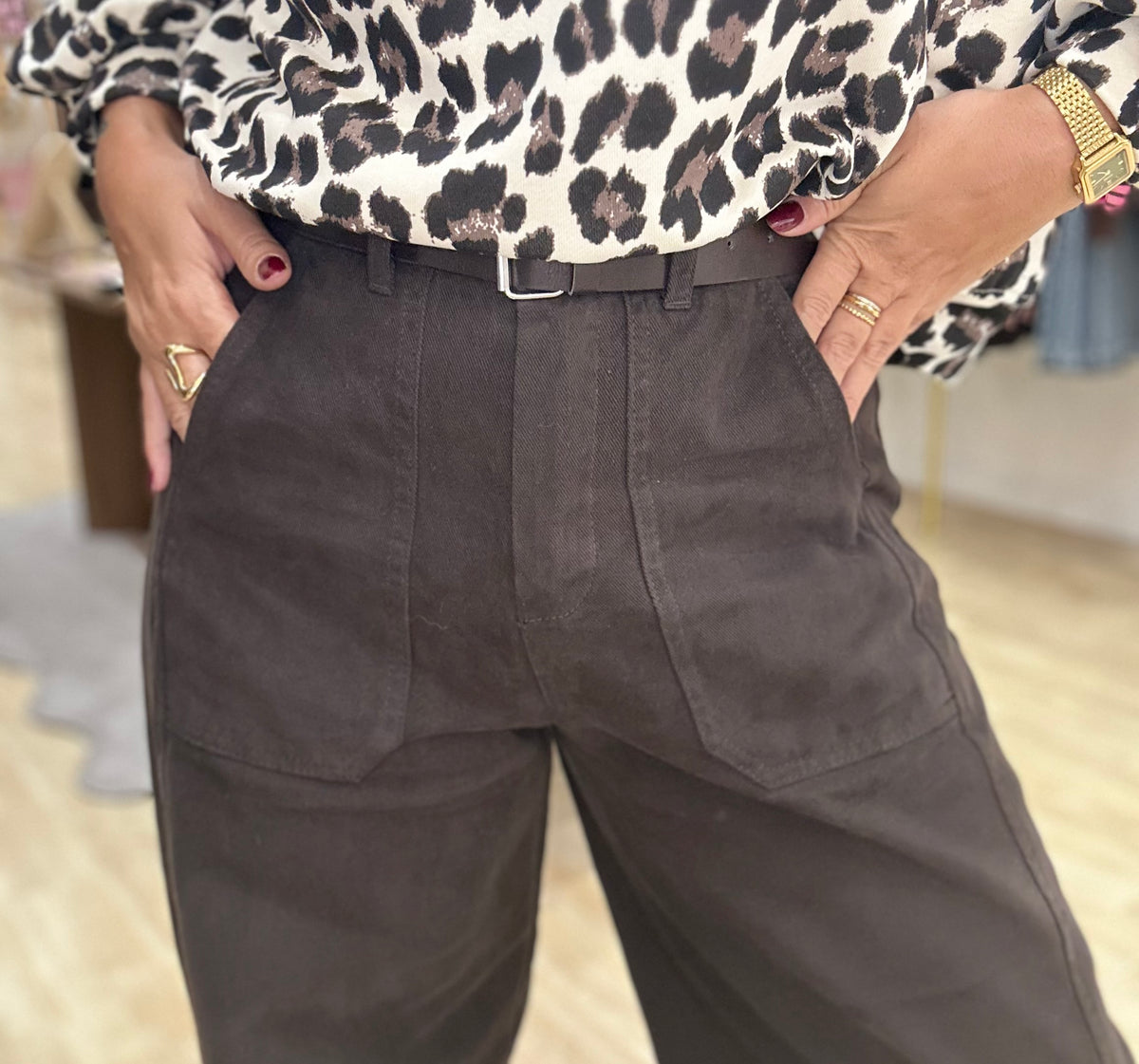 Pantalon chocolat MADDY